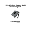 11b/g Wireless Outdoor Multi-Client Bridge/AP