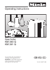 Miele Hob KM 390 G Operating instructions manual, 32 pages