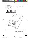 American Weigh Scales Scale X-1500 Operation & user’s manual, 5 pages